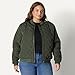Amazon Essentials Women's Regular-Fit Quilted Bomber Jacket, Dark Olive, Medium