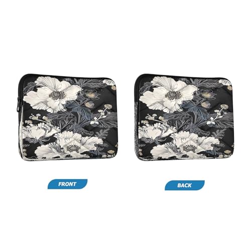 Funda para laptop 13-14 pulg impermeable flores blancas miniatura 2