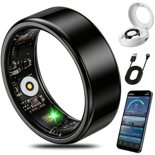 LongSonAgi Smart Health Fitness Ring for Women & Men, Activity Tracker with Step Counter, Sleep Monitor & Stress Tracking, Waterproof, Compatible with Android & iOS, No Subscription Fee