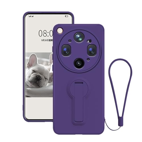 Coque silicone Oppo Find X9 Ultra violet foncé avec lanière et support discret