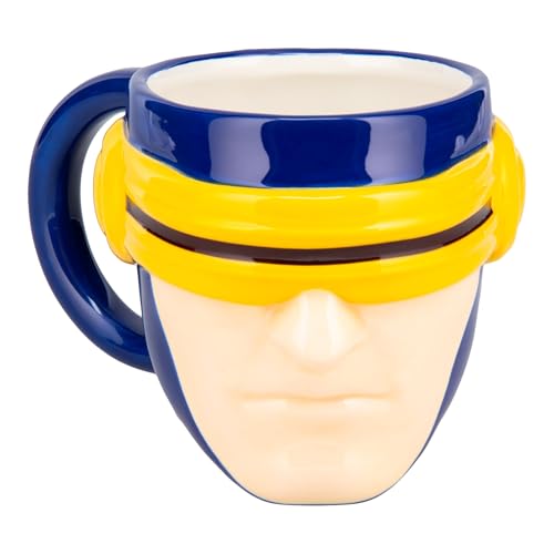 Paladone X-Men Cylcops Tasse à visière de combat changeant de chaleur, sous licence officielle Marvel 550 ml, tasse à café surdimensionnée pour le thé, le chocolat chaud et plus encore, cadeau de