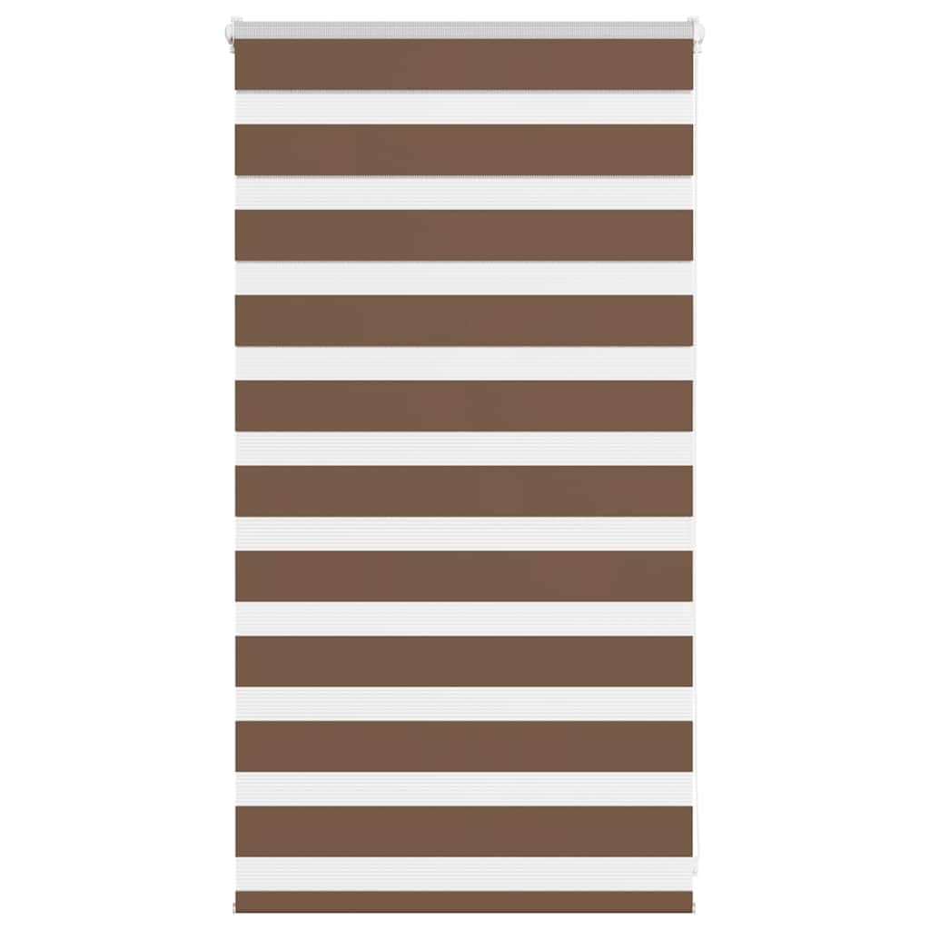 vidaXL Zebra Blind Brown 70x100 cm Fabric Width 65.9 cm Polyester, zebra roller blind, dual roller blind, zebra blind for window, double roller blind