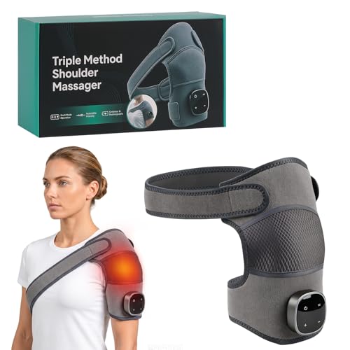 3 in 1 Schulter massagegerät - Schultermassage gerät mit wärme 3 Vibrationsstufen 5 Heizstufen Heizkissen nacken schulter Schultermassagegerät Schulterbandage Shoulder massager für Zuhause Büro