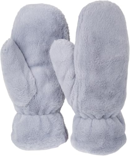 styleBREAKER Damen Fäustlinge aus kuscheligem Fake Fur Material - Weiche und warme Kunstfell Winterhandschuhe 09010050, Farbe:Grau