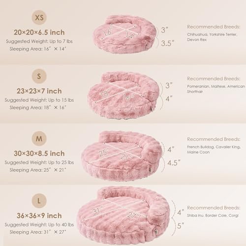 image for EHEYCIGA Medium Dog Bed and Large Cat Couch – Fluffy Faux Rabbit Fur