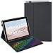 Surface Go Case and Keyboard Combo, PU Leather Case Cover(Compatible with Kickstand) /Detachable 7-Color Backlit Wireless Keyboard, for Microsoft Surface Go 10" 2018, Black