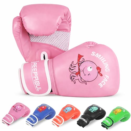SAEEPABUL Kids Boxing Gloves for Boys and Girls Boxing Gloves for Kids 3-15 Youth Boxing Training Gloves Kid Sparring Punching Gloves for Punching Bag Kickboxing Muay Thai MMA Pink 4oz