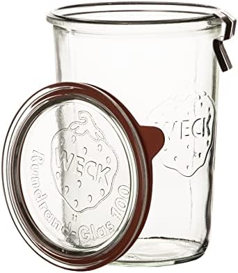 Weck 6 x słoik 850 ml (3/4 l) z gumowym pierścieniem i 2 klamerkami