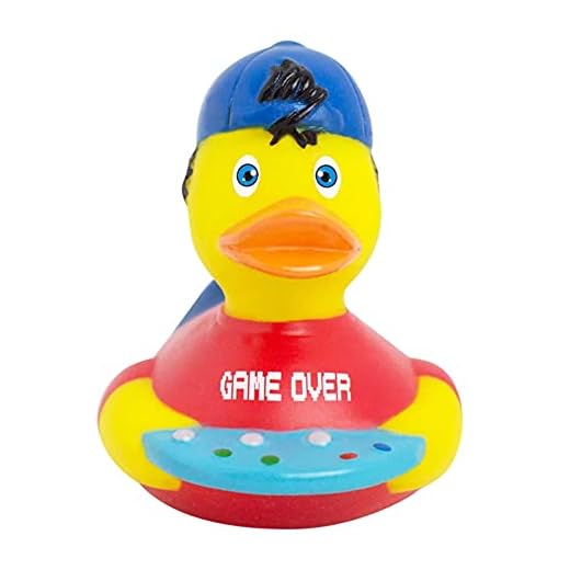 LILALU Gamer Anka Boy – gummianka i Gamer Boy design – pipande anka Gamer Boy – Gaming Rubber Anka – rolig presentidé födelsedag – rolig badanka gamer boy – leksak för vuxna
