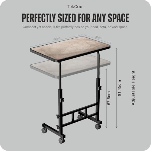 Image of Multi-Purpose Laptop Table, Study Table| Bed Table| Adjustable Height, Portable for Office, Work Form Home | DIY Table, Easy to Assemble, Engineered (DH-Dark)