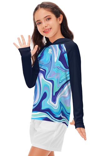 Image of Remimi Kids Sun Shirt Rash Guard Quick Dry Sun Protection Athletic Hoodie Hiking Shirts 3-12 Years