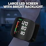 Wrist Blood Pressure Monitor with Led Touch Screen -Adjustable Wrist Blood Pressure Cuff from 5.3 inches to 7.6 inches,Rechargeable Wrist Bp Monitor with 99x2 Reading Memory and Carrying Case(Black) - Image 5
