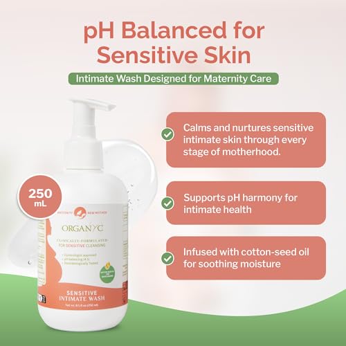 Organyc Feminine Wash for Maternity, Intimate Skin Care, Gentle Hygiene Essentials with Moisturizing Cottonseed Oil & Chamomile, Postpartum Essentials, 8.5 fl oz - Image 3