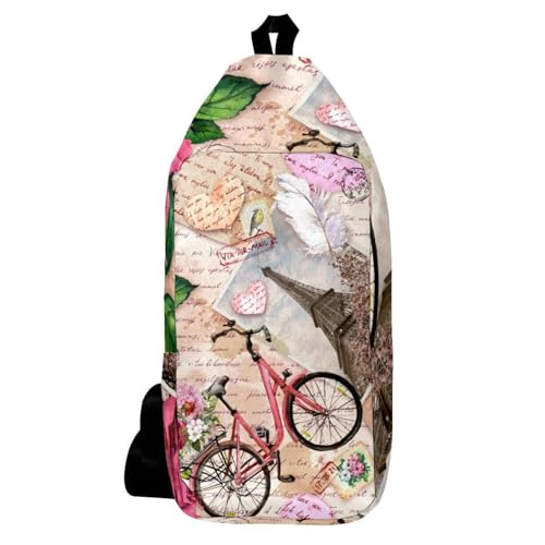 Sac à dos à bandoulière vélo rose anti-ballottement pour homme et femme