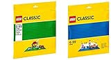 Plaque de construction Lego Steinchenwelt Lego Classic 10700 Lot de 2 plaques de Construction Vertes + 10714 Bleu