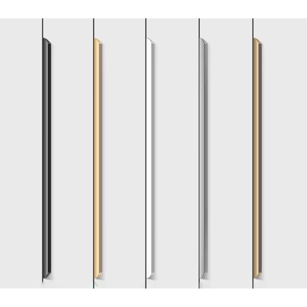 2 maniglie per mobili nascoste, maniglie curve, moderne, maniglie invisibili, per armadi da cucina, armadio, guardaroba, maniglie da cucina, oro, 40 cm