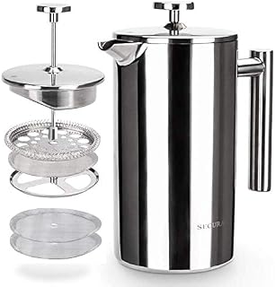 Secura French Press Coffee Maker, 304 Grade Stainless Steel Insulated Coffee Press