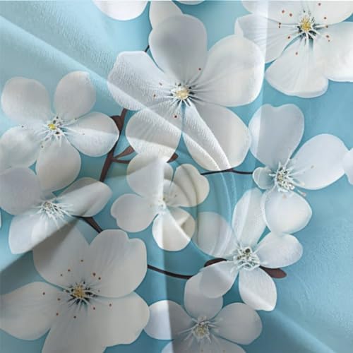Parure housse de couette fleurs blanches 3D IOFEER collection de lit premium 200x200cm
