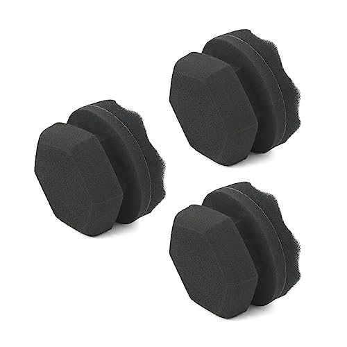 3 pezzi gomma medicazione applicatore 7,6 cm durevole lavabile riutilizzabile auto dettagli schiuma spugna detergente per pneumatici nero