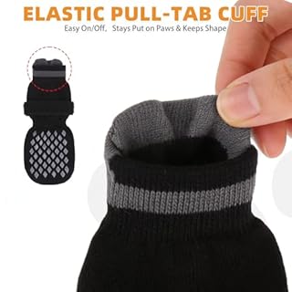 KOOLTAIL Anti Slip Dog Socks Booties to Prevent Licking Paws Scratching, Pet Boots&Paw Protector for Hardwood Floors, Dog Shoes for Winter, Traction Control Grip Socks for Small Medium Large Dogs M