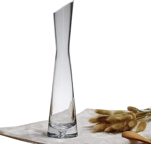 Miniatura 5 de Florero de cristal de 9.8 in de altura, florero decorativo transparente, jarrones de tallo único para decoración de Navidad en el hogar, boda