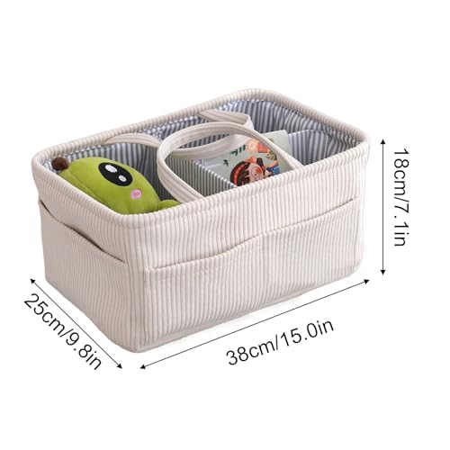 Organisateur à couches en velours côtelé de qualité supérieure pour lit bébé - 5