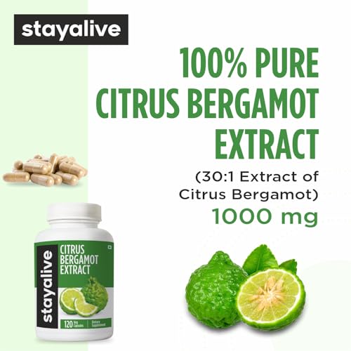 Image of STAY ALIVE Citrus Bergamot Capsules 1000mg, 30:1 Super Extract with 50% Polyphenolic Flavanones, 120 Pills, Citrus Bioflavonoids Natural Heart Health Supplements for Women & Men | Non-GMO, Gluten-Free