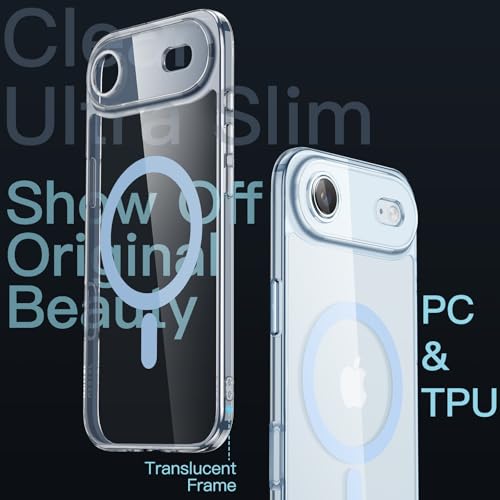 JETech Magnetic Slim Case for iPhone Air Compatible with MagSafe, Camera Lens Full Protection, Ultra-Thin Lightweight Clear Minimalist Protective Phone Cover, 6.5-Inch Display (Sky Blue) by JETech - Used condition - Image 3