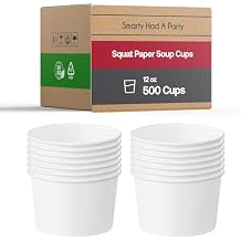 Smarty Had A Party 12 oz Paper Ice Cream Cups, 500 Pack Disposable Dessert & Frozen Yogurt Cups for Serving, White Paper Soup Cups for Hot & Cold Foods