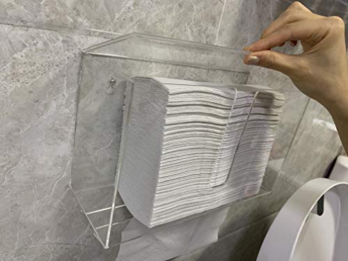 Cq Acrylic Wall Mount Paper Towel Dispenser With Lid,Clear Folded Paper Towel Holder For Bathroom Toilet And Kitchen,Suitable For Z-Fold, C-Fold Or Multi-Fold Paper Towels,Pack Of 1… #TOP3