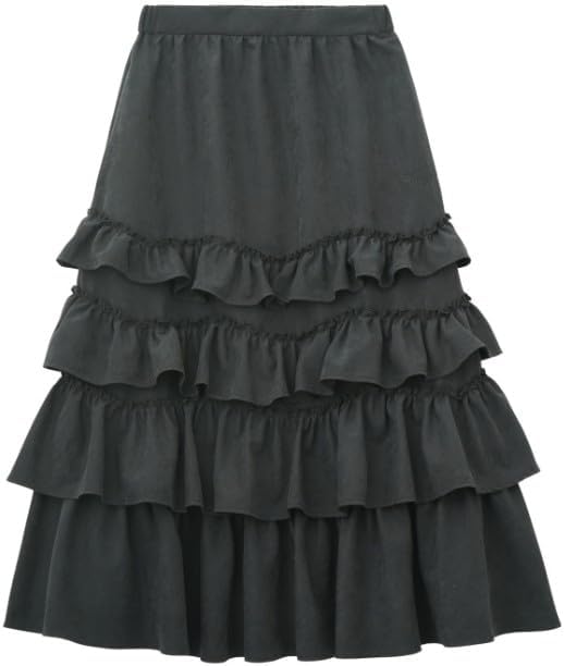 [ミルクフェド] ソリッドディアンドルスカート SOLID DIRNDL SKIRT 103253032003 BLACK ONE
