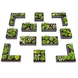 A ANLEOLIFE 12-Piece 18 Inch Tall Raised Garden Beds Kit, L-Shaped, Square & Rectangular Metal Planters for Flexible Backyard Layouts, Quartz Grey