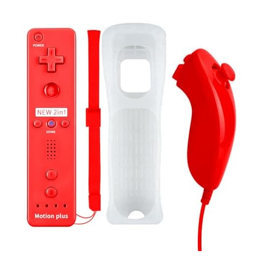QUMOX Mando a Distancia Wii Nunchuck con Motion Plus Compatible con la Consola Wii y Wii U | Mando a Distancia de Wii con función de Choque Rojo