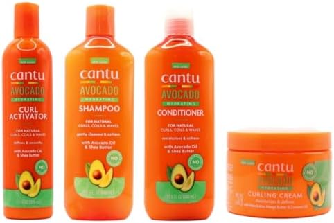 Cantu Avocado Set di 4: Shampoo Idratante, Balsamo, Crema Curling...