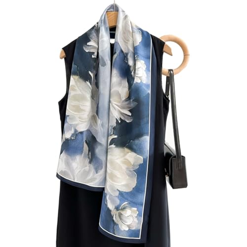 K-Elewon 100% Pure Mulberry Silk Long Scarf Headscarf Fashion Scarves Natural Silk Shawls for Women H18