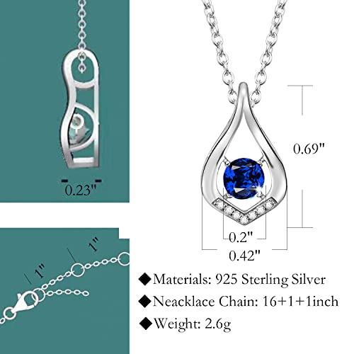 KIMIEVOL Necklaces for Women Sapphire September Birthstone Necklace 925 Sterling Silver Infinity Pendant Anniversary Birthday Christmas Jewelry Gifts for Women - Image 5