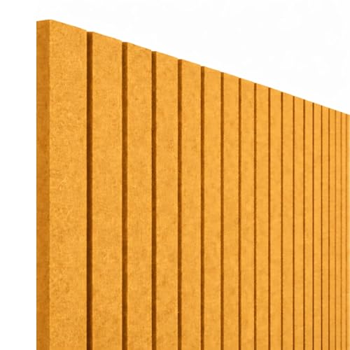 Image of MMT Acoustix Slats Felt Acoustic Wall Panel | Sound Proofing for Room |Premium Acoustic Panel |Pin Board for Wall |Sound Absorbing Panels | Slats Felt Acoustic Wall Panel | Camel | 30 x 30 cm | 8 Pcs