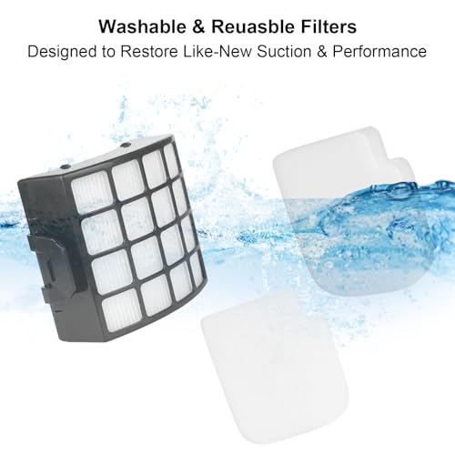 Image of AZ3002 Filter Replacement for Shark Stratos AZ3002 AZ3000 AZ3000W Upright Vacuum: 2 HEPA Filters, 4 Foam & Felt Kit, 4 Odor Neutralizer Cartridges, Help Remove Dust, Hair & Fine Particles