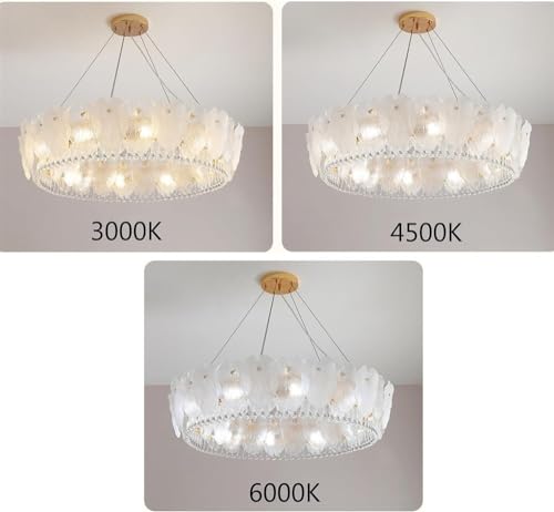 Plafonnier cristal blanc suspension verre ronde table à manger - 3