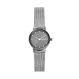 Skagen Damenuhr Freja Lille Two Hand, 26 mm Gehäusegröße, Edelstahluhr, Edelstahl-Mesh-Armband