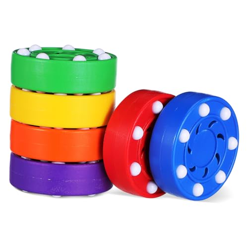 ifundom 6pcs Hockey Practice Pucks Street and Floor Ice Hockey Training Tools Indoor and Outdoor Roller Pucks Stick Handling Trainer