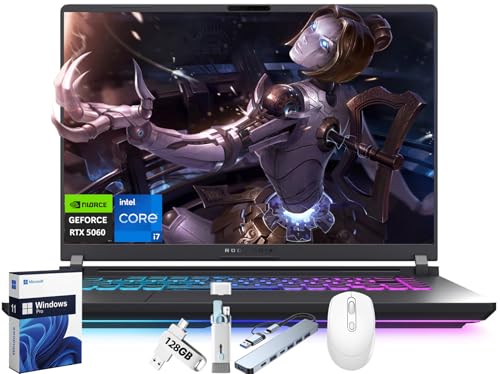 Image of ASUS ROG Strix G16 2025 Gaming Laptop, NVIDIA GeForce RTX 5060 GPU(>4070), Intel i7-14650HX Processor, 16 inch FHD+ 165Hz 3ms Nebula Display, 32 GB DDR5 RAM, 1 TB SSD, ROG Cooling, Wi-Fi 7, Win 11 Pro