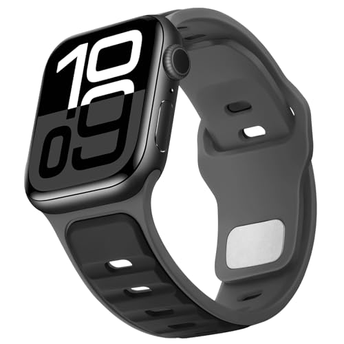 Anlinser Bands Compatible with Apple Watch Band for Women Men 42mm 41mm 40mm 38mm, Soft Sport Loop Waterproof Strap for iWatch Series 11/10/9/8/7/6/5/4-1 SE, Black-Gray - image 9