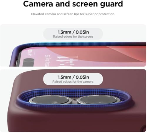 Image of Premium Liquid Silicone Case for iPhone 16 Plus - Slim Full Body Protective Back Cover with Soft Microfiber Lining, Anti-Slip Grip Scratch Resistant Phone Case (Maroon)