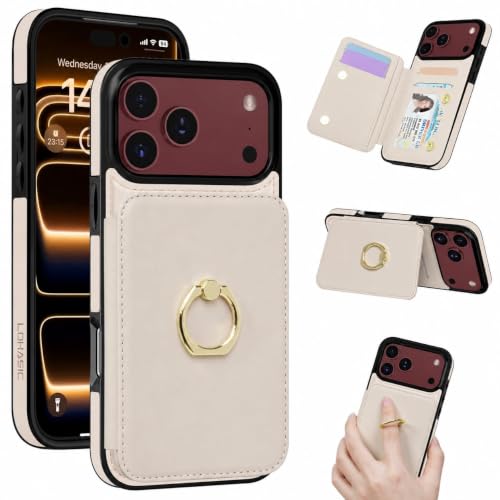 LOHASIC for iPhone 18 Pro Max Case Wallet Women, Card Holder, Beige by LOHASIC - Used condition - US$21.31