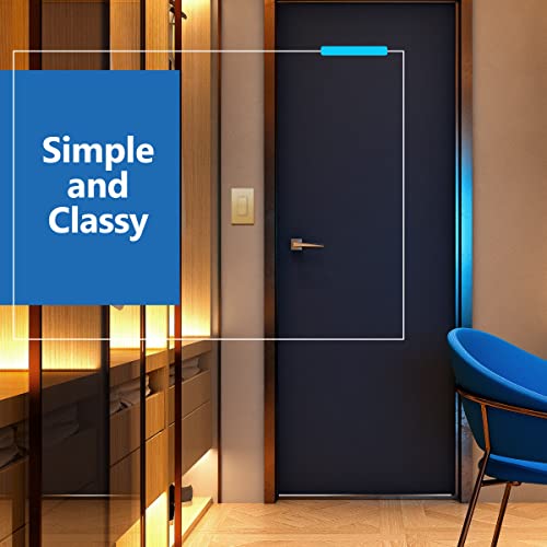 Image of LIDER Lighted Double Switch with Screwless Wall Plate, Combination Frameless Decorator Switch with Locator Light, Ground Terminal Single Pole, 15A 120V, UL Listed, Thermoplastic, Matte Gold, 2-Pack