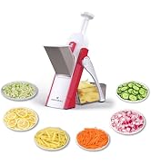 ONCE FOR ALL Safe Mandoline Slicer 5 in 1 Vegetable Cutter, Strips Julienne Dicer Adjustable Thic...