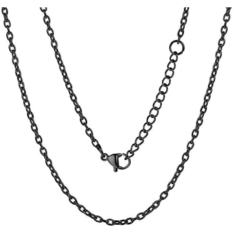 Collar de Acero Inoxidable 316L 2MM Cadena Tipo Ancla Joyería Oscura Cover