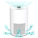 HIMOX Purificador de Aire de Sobremesa, HEPA Filtro Alimentado por USB Cable para Escritorio Oficina, Eliminar 99.5% Polvos, Alérgenos,Polen