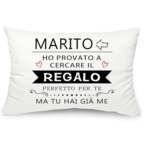 Yufansd Regalo Marito Divertente 1 Pezzo Federa per Cuscino Letto 50X75 CM Idee Regalo per Compagno Festa di San Valentino Natale Fodera Copricuscino per Decorazione Camera (Marito-a)